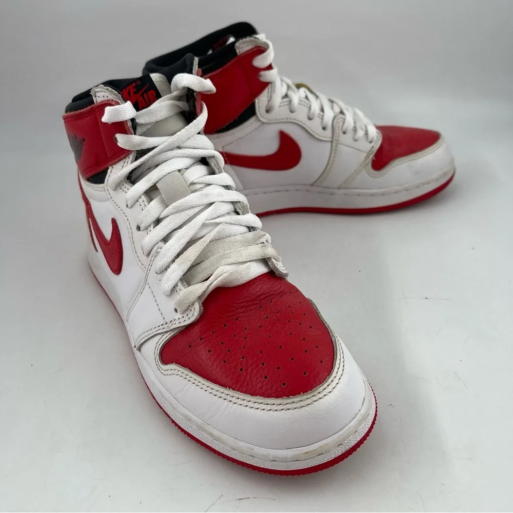 👞 Nike Air Jordan 1 Retro High OG Heritage-SZ 6.5-Red White 575441-161 Sneakers